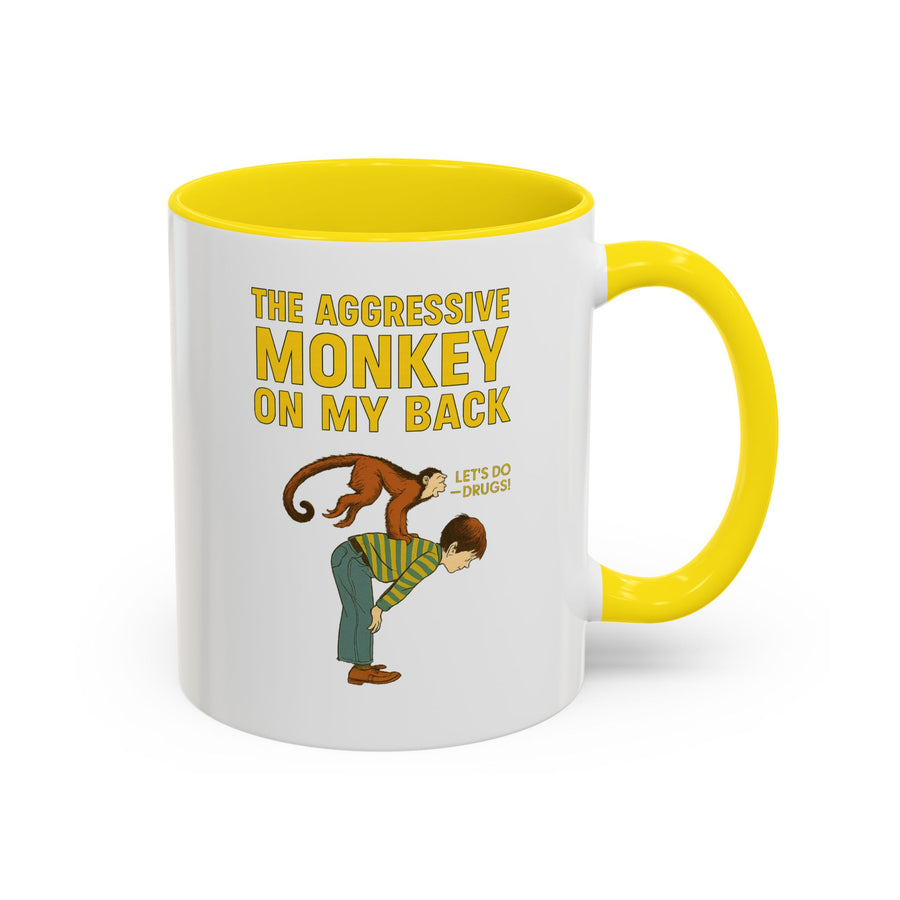 Mug Aggressive Monkey On My Back - Tasse drôle rétro vintage