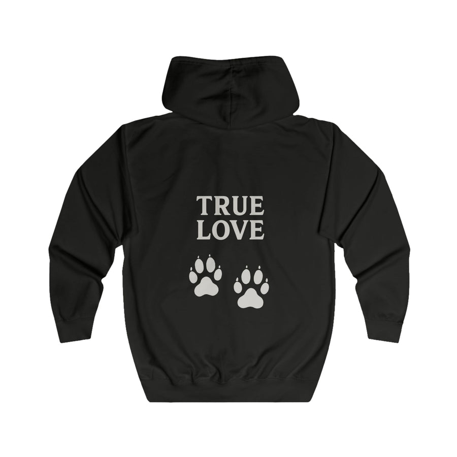 True Insights True Love Dackel Zip-Hoodie – Pfotenabdrücke für Hundeliebhaber