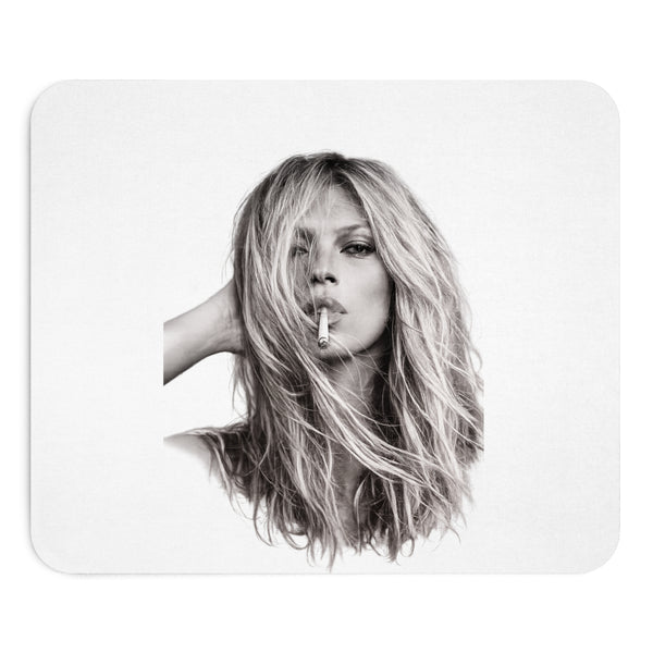 Tapis de souris Kate Moss – Photo noir & blanc iconique pour fans de mode & home office stylé
