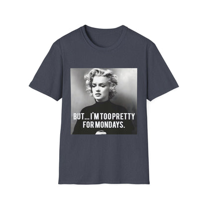Vintage Damen T-Shirt – Too Pretty for Mondays – Retro Design – Freches Satire-Design für mutige Statements | True Insights