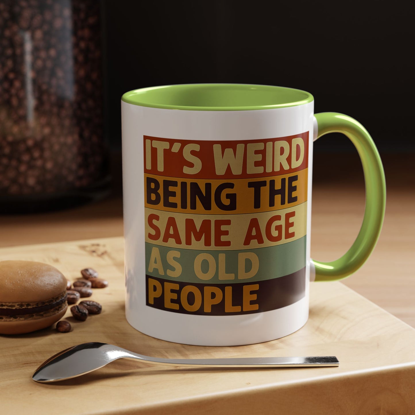 Lustige Tasse "It's Weird Being The Same Age As Old People" – Retro Spruch Kaffeetasse Geschenk zum Geburtstag