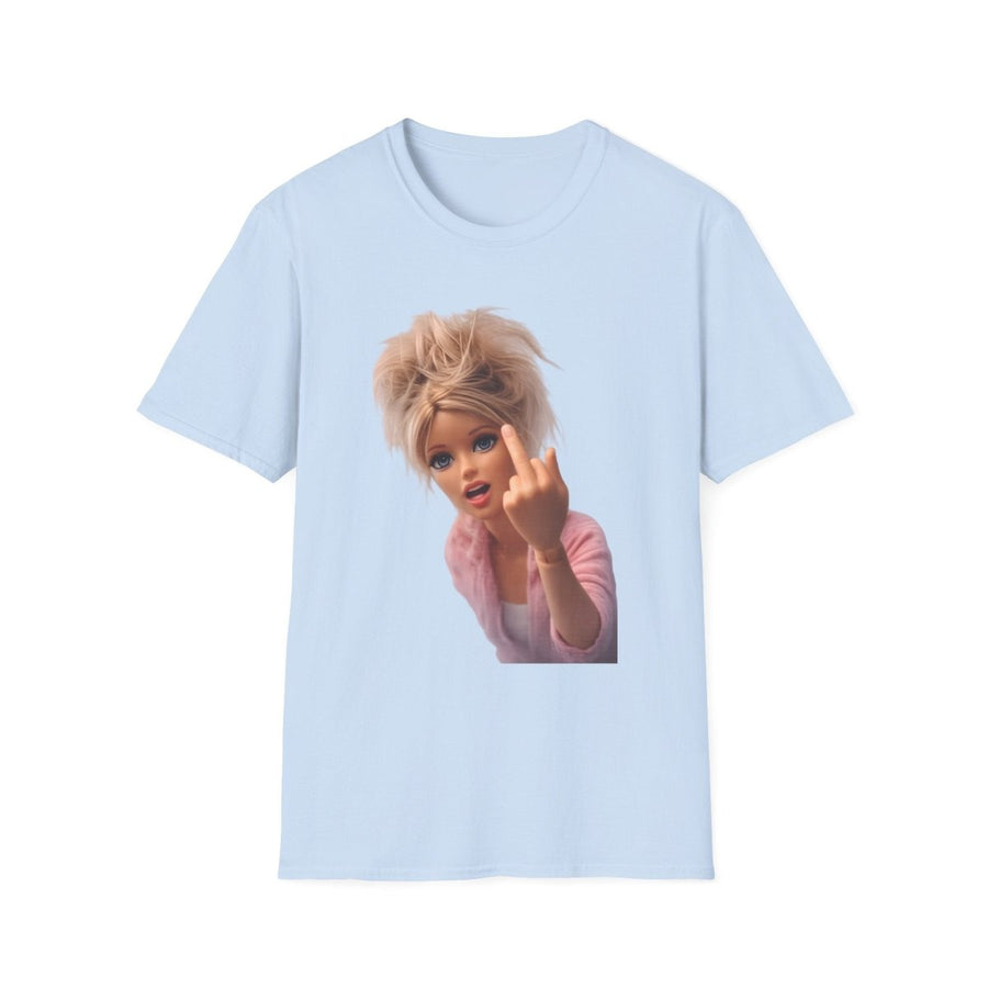 True Insights Middle Finger T-Shirt mit frechem Statement-Motiv in Hellblau, lockeres Statement-Shirt