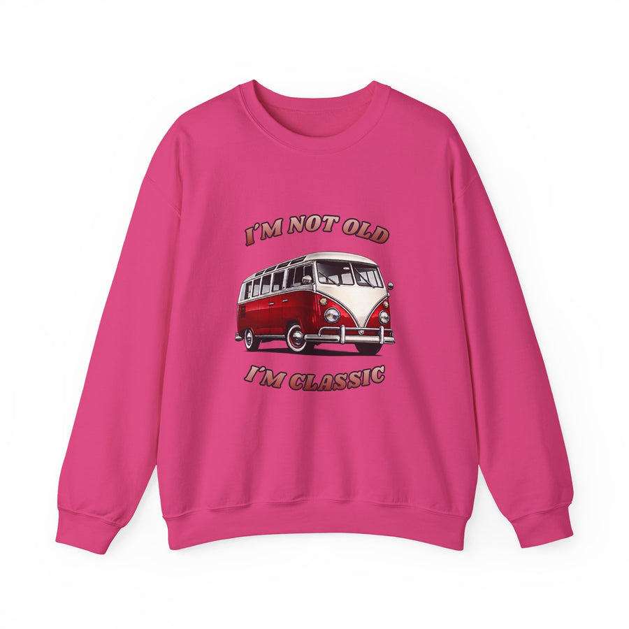 True Insights VW Bulli T1 Samba Sweatshirt – I'm Not Old I'm Classic Geschenk in Heliconia