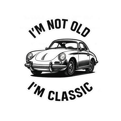 I'm Not Old I'm Classic Sticker – Retro Oldtimer Sportwagen Aufkleber, lustiges Geschenk für Autoliebhaber & Geburtstag
