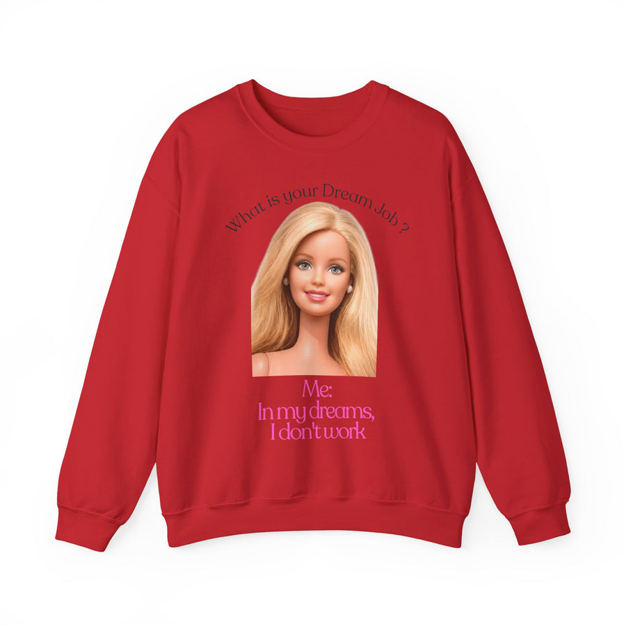 True Insights Pullover In my dreams I don't work satirischer Spruch in Rot für Bürofaule
