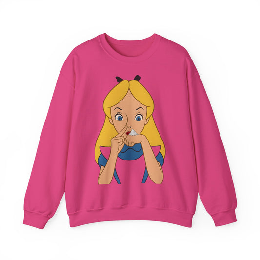 Sweatshirt – Satire Sweatshirt – "Alice im Rausch" Pop-Art Design | True Insights Design mit Humor