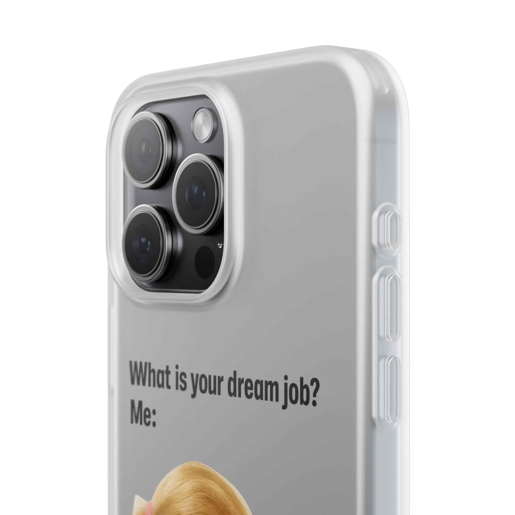 Traumjob Handyhülle – Satirische Anti-Work Phone Case mit Puppen-Illustration