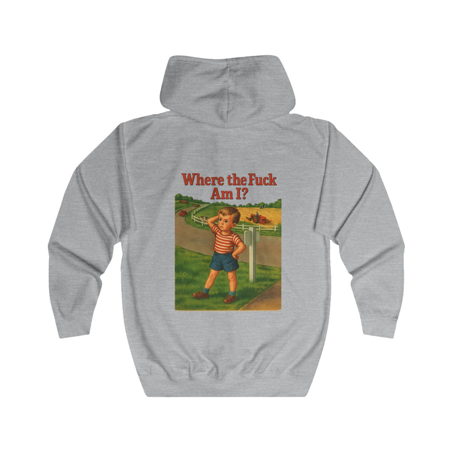True Insights Where the F*ck Am I? Zip-Hoodie – Vintage-Motiv mit nostalgischem Lost-Boy