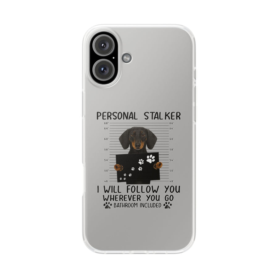 True Insights Handyhülle Dackel Personal Stalker Motiv für iPhone 16 Plus mit lustigem Hunde-Print