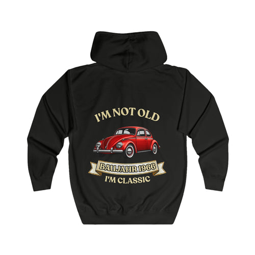 True Insights Jahrgang 1966 Zip-Hoodie VW Käfer in Jet Black