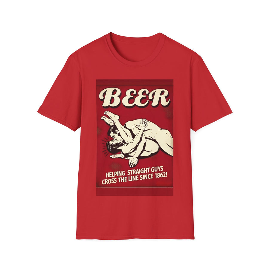 True Insights T-Shirt mit humorvollem Bierspruch BEER Since 1862 in Rot, satirisches Party-Motiv