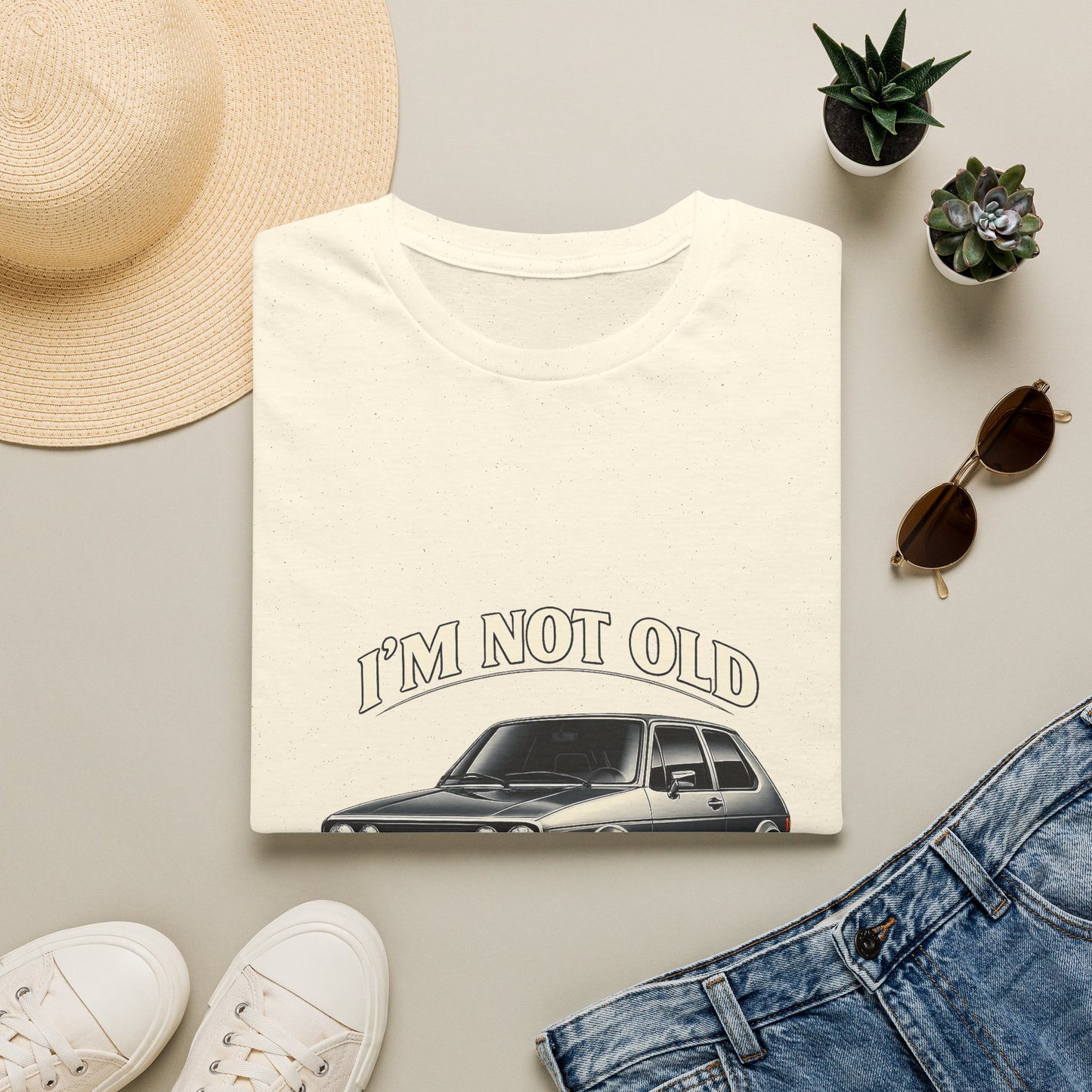VW Golf 1 Oldtimer T-Shirt "I'm Not Old I'm Classic" - Retro Auto Shirt für Klassiker-Fans & Geburtstag