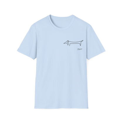 Picasso Dackel T-Shirt – Minimalistische Hundelinie mit Kultfaktor - kleines Motiv