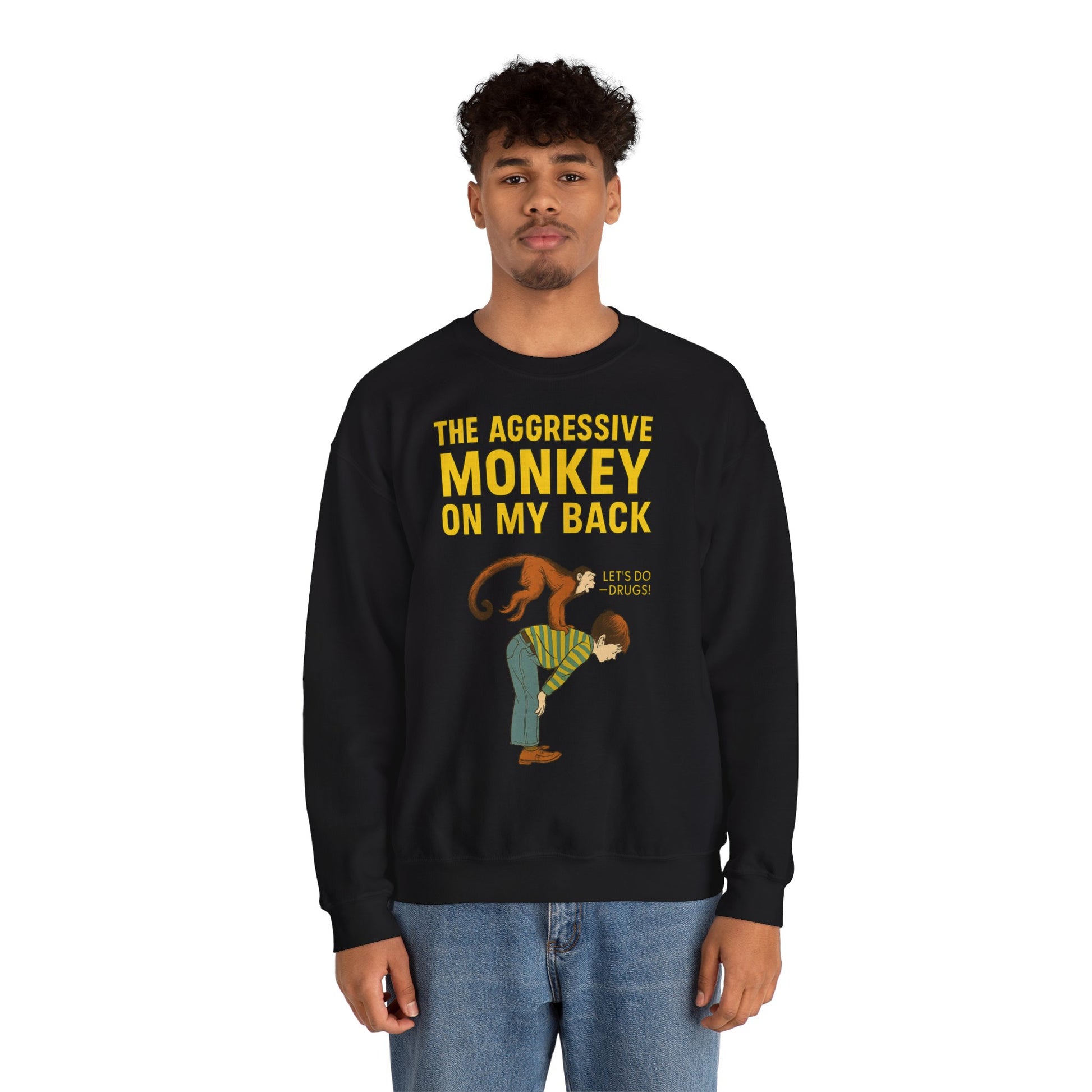 🐒 The Aggressive Monkey on My Back –atire Sweatshirt im Retro-Stil – Freches Satire-Design für mutige Statements | True Insights