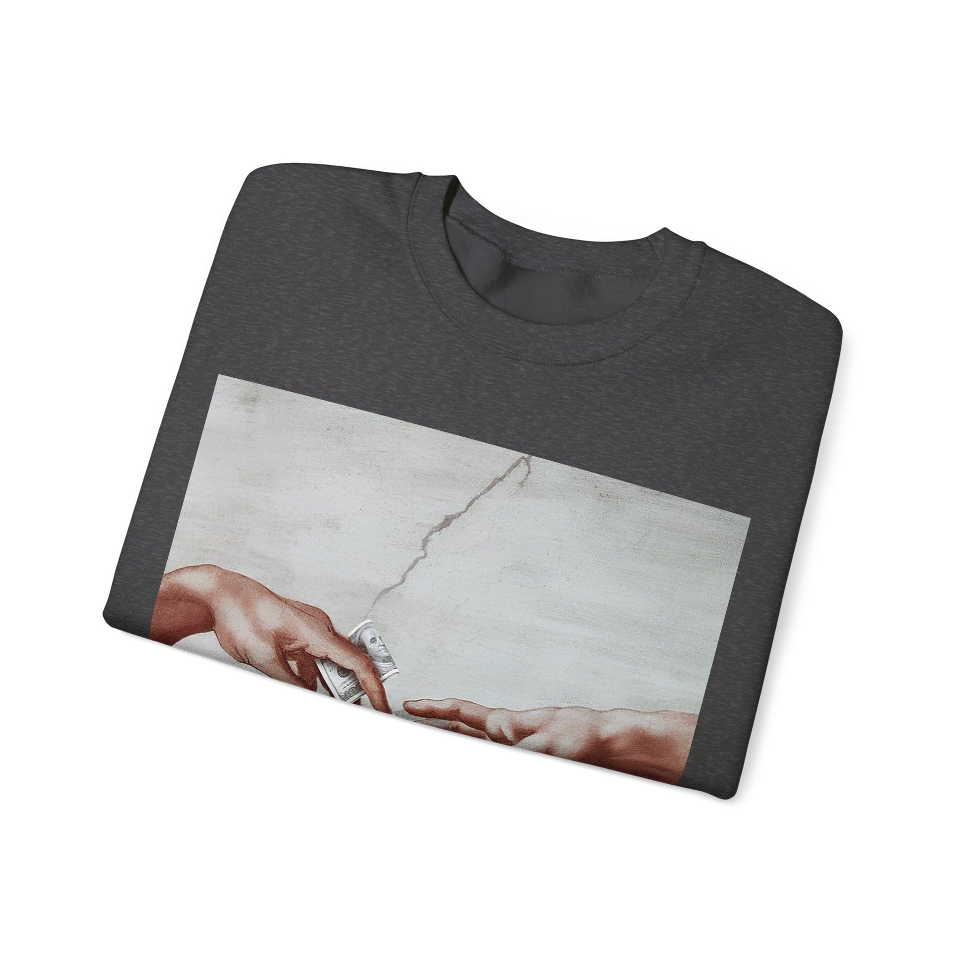 Sweatshirt – The Deal Sweatshirt – Satirische Kunst trifft Streetwear | Michelangelo Meme Design | True Insights Design mit Humor
