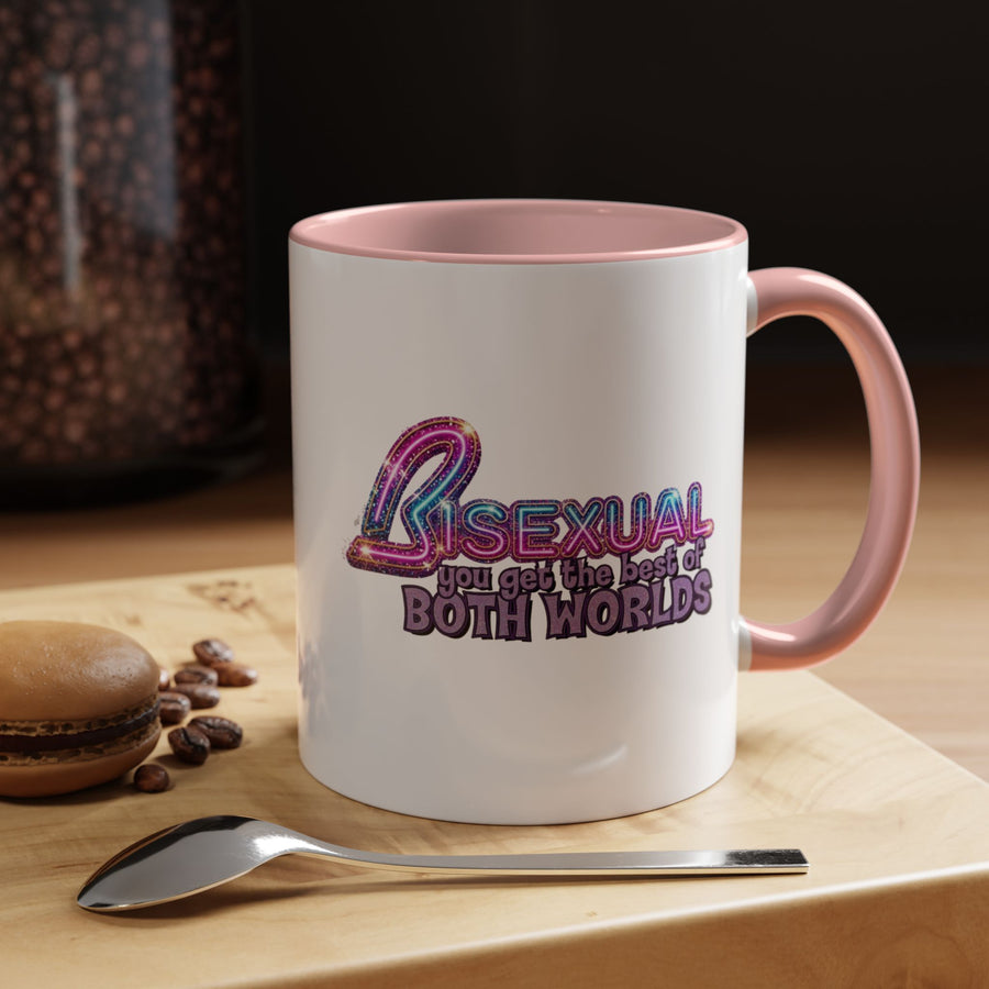 Mug Bisexual – You Get The Best Of Both Worlds | Effet paillettes coloré pour Bi Pride & CSD