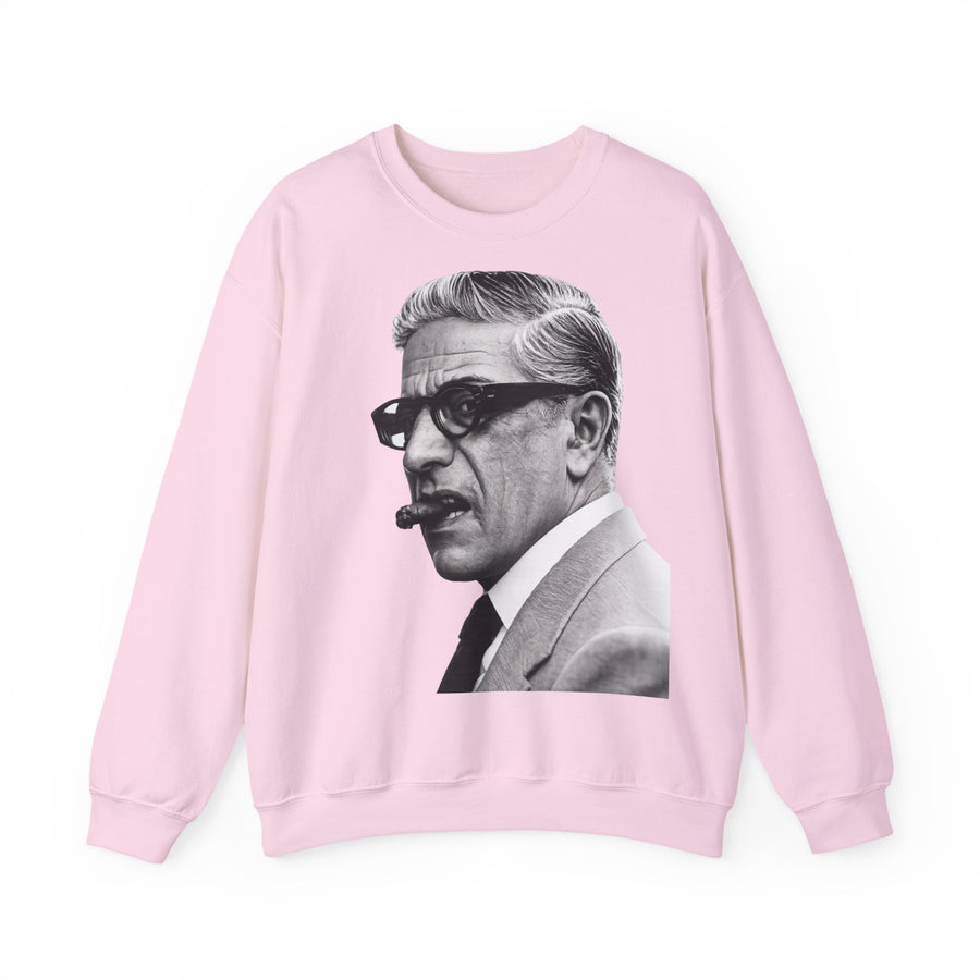 True Insights Sweatshirt Aristoteles Onassis mit Zigarre in Rosa, satirischer Vintage Legenden Pullover