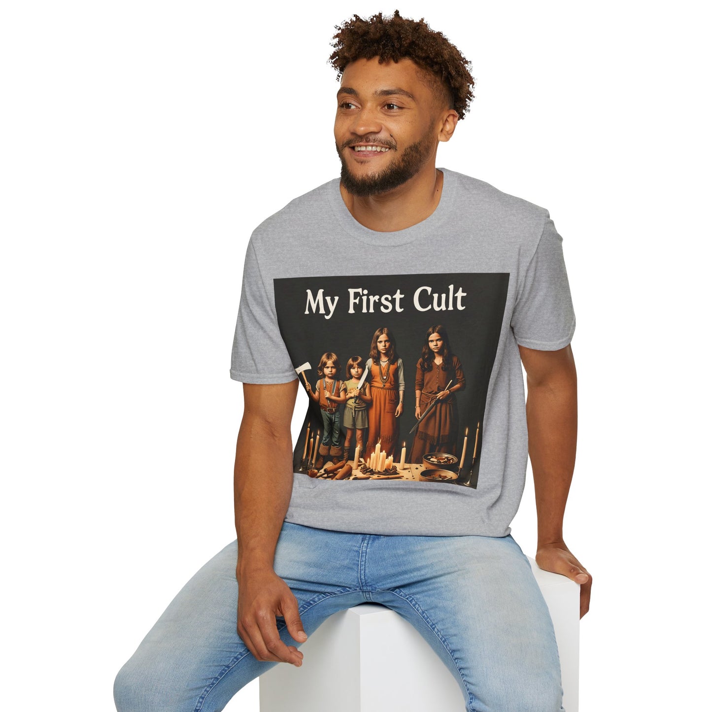 Cult Statement Tee - My First Cult T-Shirt – Freches Satire-Design für mutige Statements | True Insights