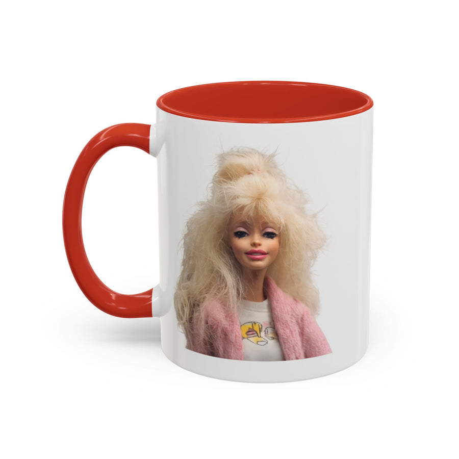 Mug Poupée Rétro Années 80 | Blonde Culte Brushing & Veste Rose | Tasse Café Cadeau Fans Nostalgie & Barbie