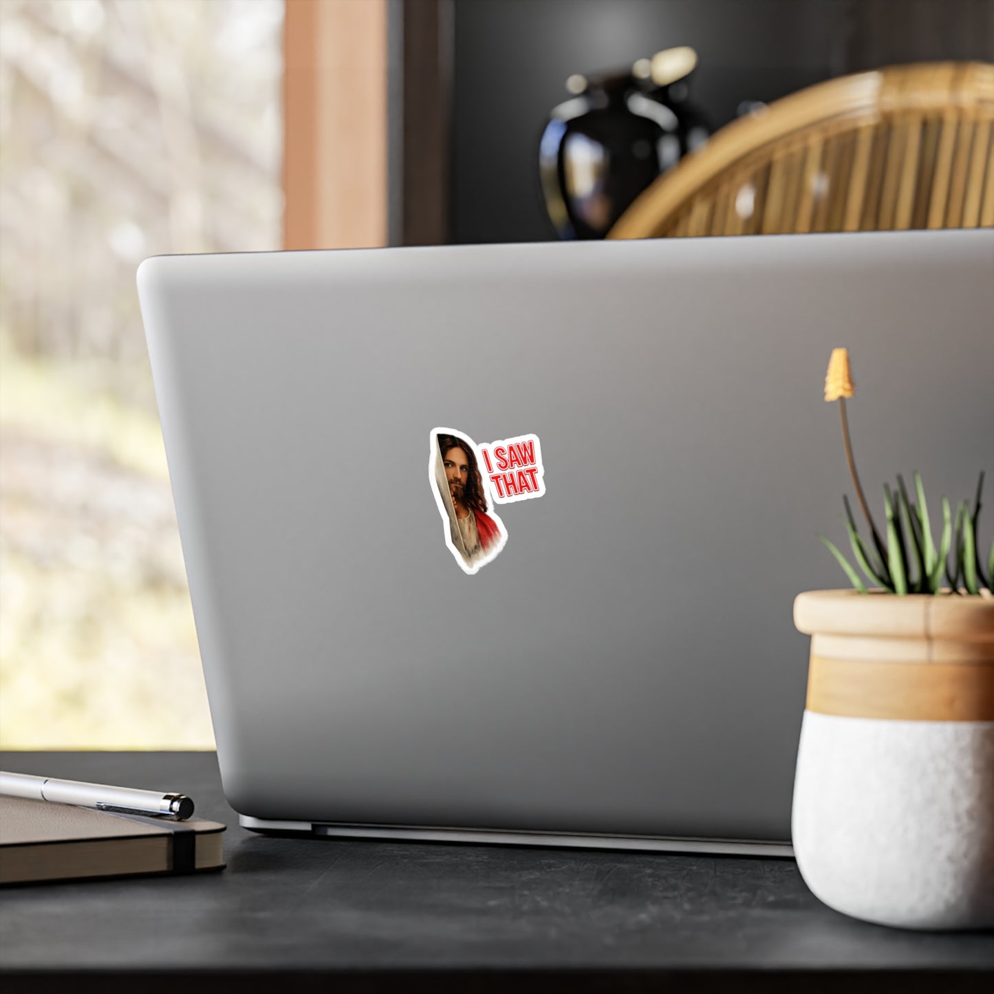 I SAW THAT Jesus Sticker – Lustiger Meme Aufkleber, christlicher Humor, witziges Geschenk für Gläubige & Meme-Fans
