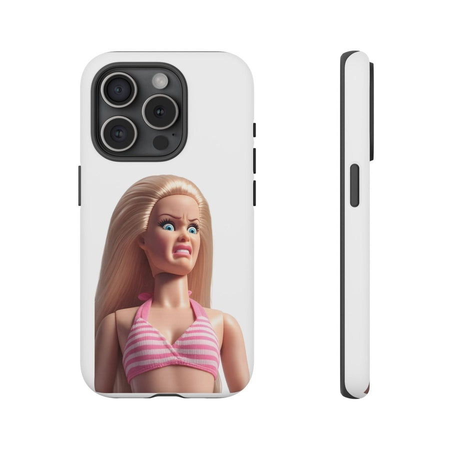 Handyhülle Lustige Pink Doll – Shocking Face Motiv für iPhone & Samsung