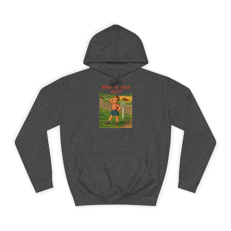 True Insights Where the F*ck Am I? Hoodie – Vintage-Motiv mit nostalgischem Lost-Boy in Charcoal