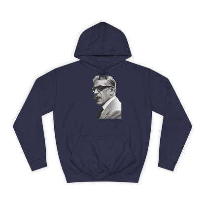 Aristoteles Onassis Hoodie – Ikonisches Portrait mit Zigarre & Brille | Vintage Schwarz-Weiß Kult Kapuzenpullover