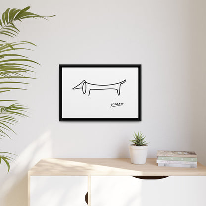 Picasso-Dackel Line-Art Leinwand | Minimalistisches Wandbild | Modernes Hunde-Kunstwerk