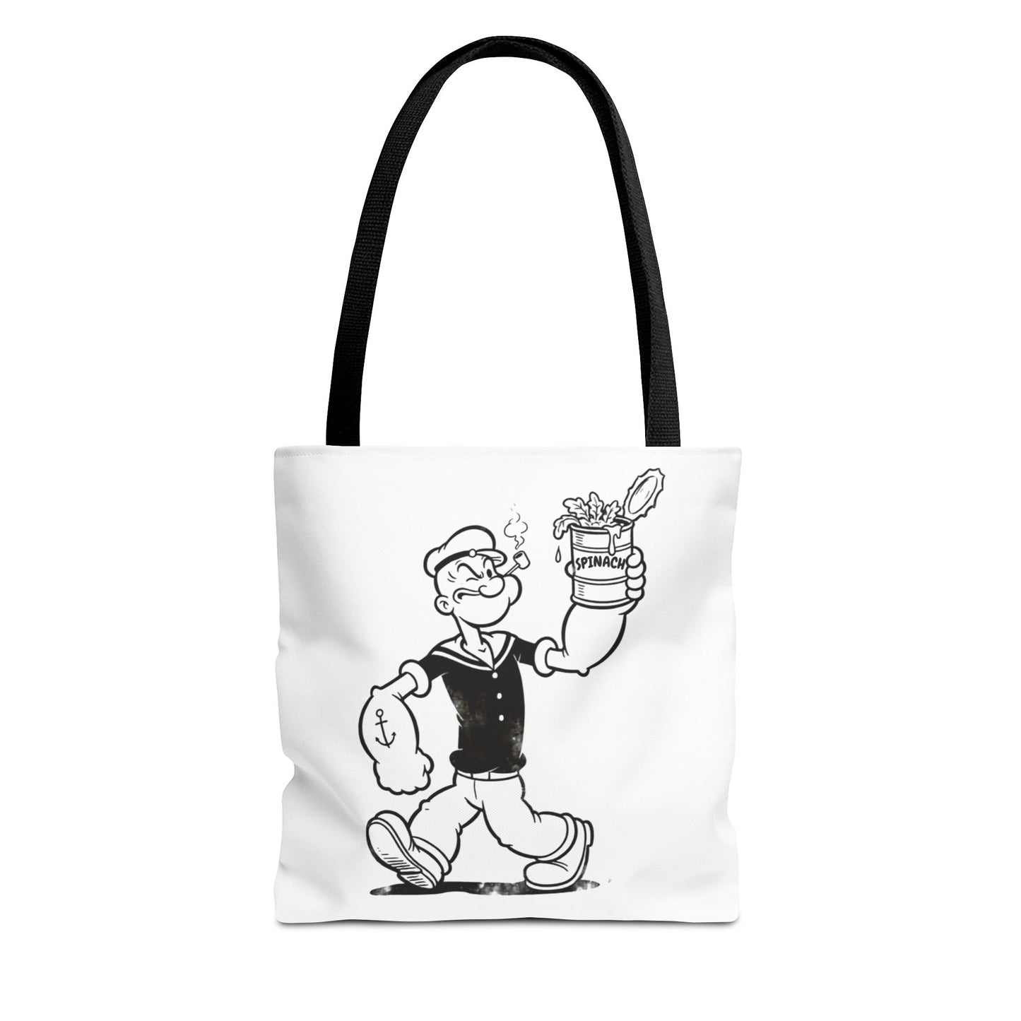 Popeye Spinat Dose Comic Kult Tote Bag – Retro Sailor Beutel aus Polyester, ideal für Comic-Fans & Nostalgiker