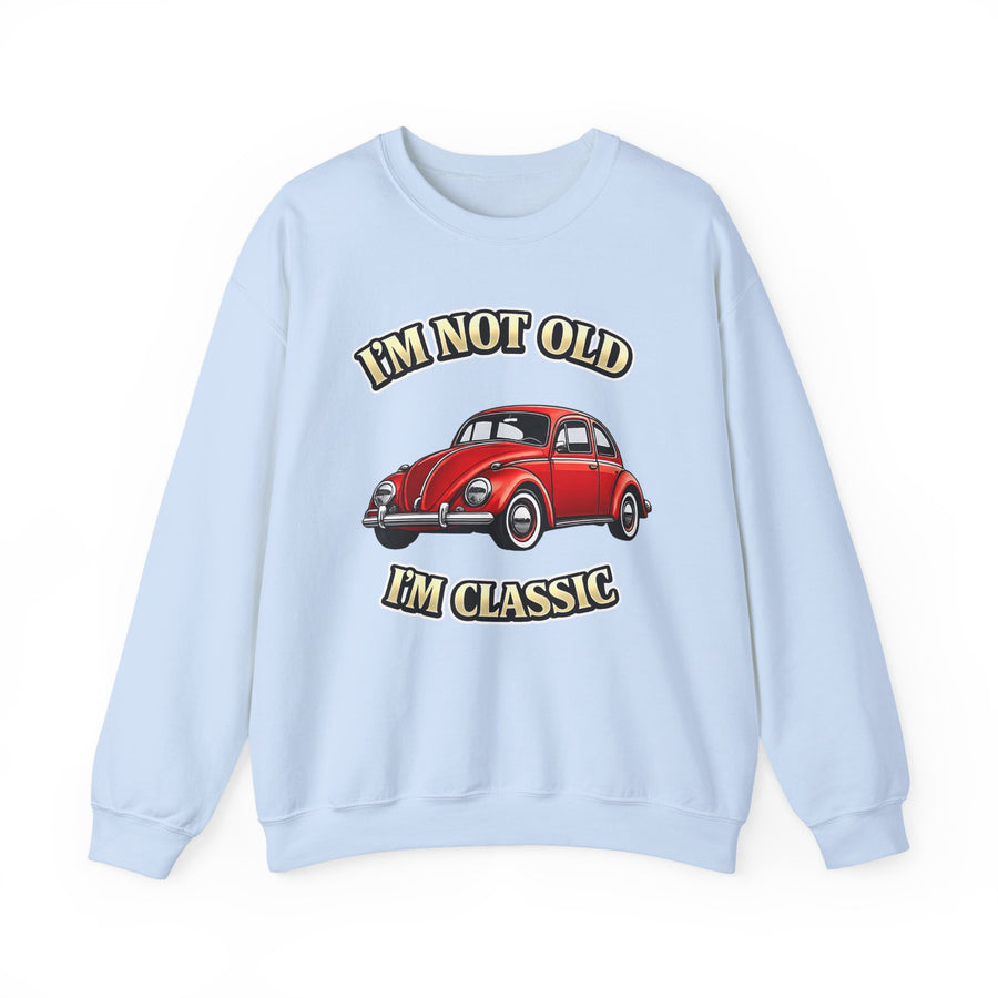 True Insights Vintage VW Käfer Sweatshirt – I'm Not Old I'm Classic Geschenk für Käfer-Fans in Light Blue