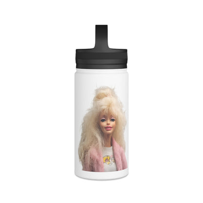 Isolierte Edelstahl-Trinkflasche mit süßem Blonde Doll Motiv – Retro Puppen-Design mit Griff-Deckel, Geschenk für Frauen & Mädchen