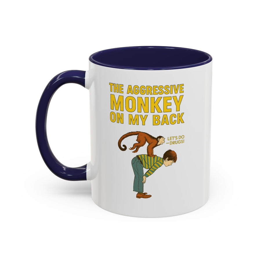 Mug Aggressive Monkey On My Back - Tasse drôle rétro vintage