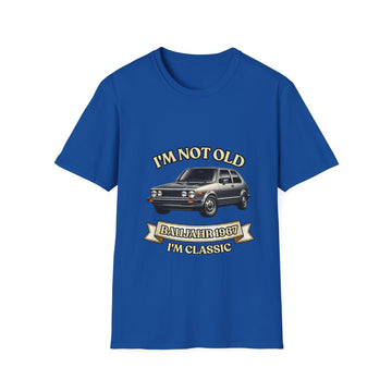 Geschenk zum 60. Geburtstag – T-Shirt Jahrgang 1967 VW Golf – Royal – Vorderseite