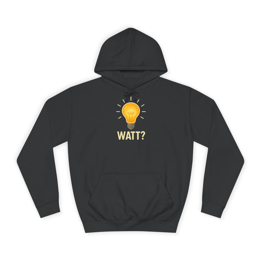 True Insights Watt? Glühbirne Hoodie – Witziges Wortspiel-Motiv in Jet Black