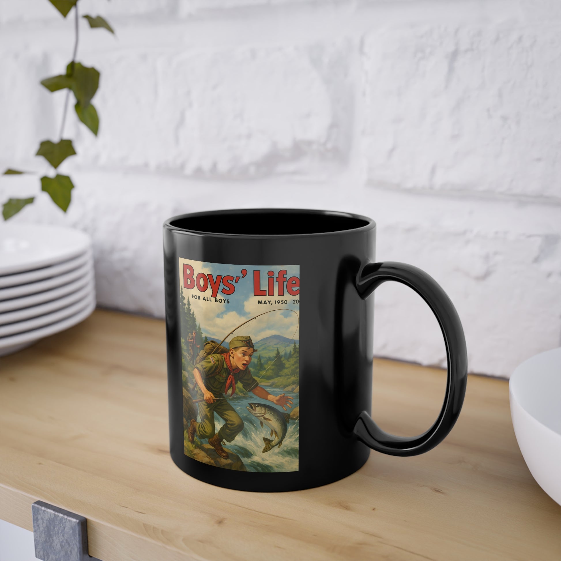 Vintage Motiv – Boys’ Life – Gesellschaftskritische Tasse im Retro-Magazin-Stil | True Insights Design mit Humor