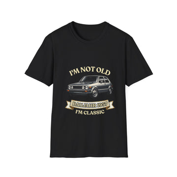 Geschenk zum 70. Geburtstag – T-Shirt Jahrgang 1957 VW Golf – Black – Vorderseite