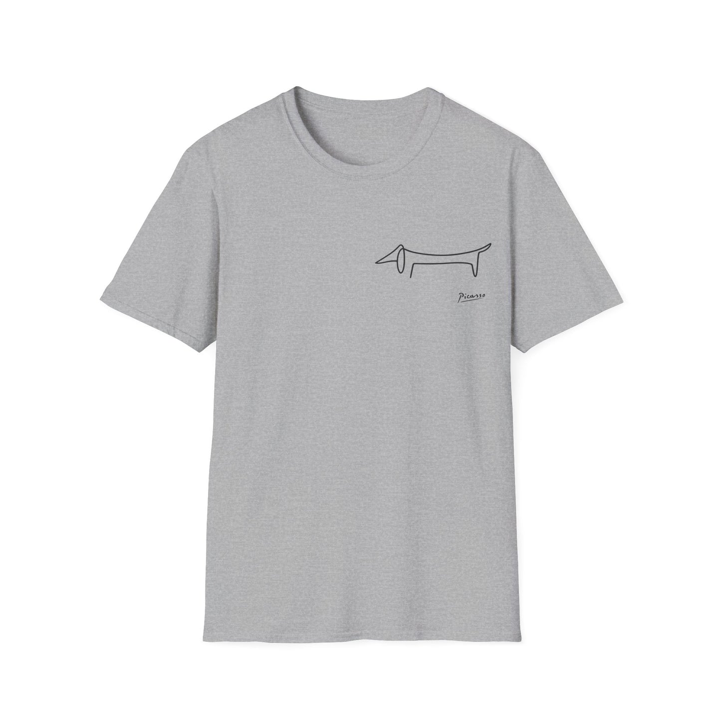 Picasso Dackel T-Shirt – Minimalistische Hundelinie mit Kultfaktor - kleines Motiv