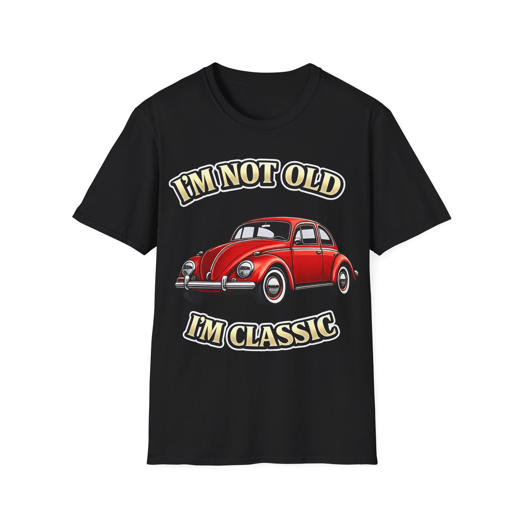 True Insights T-Shirt Vintage Käfer Oldtimer Im Not Old Im Classic in Schwarz mit lustigem Retro-Motiv