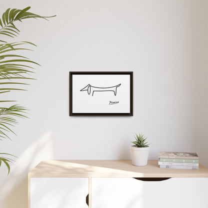 Picasso-Dackel Line-Art Leinwand | Minimalistisches Wandbild | Modernes Hunde-Kunstwerk