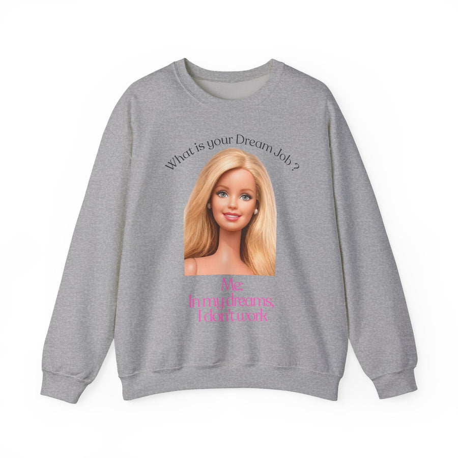 True Insights Sweatshirt In my dreams I don't work Anti-Arbeit Motiv in Sport Grey für Faulenzer