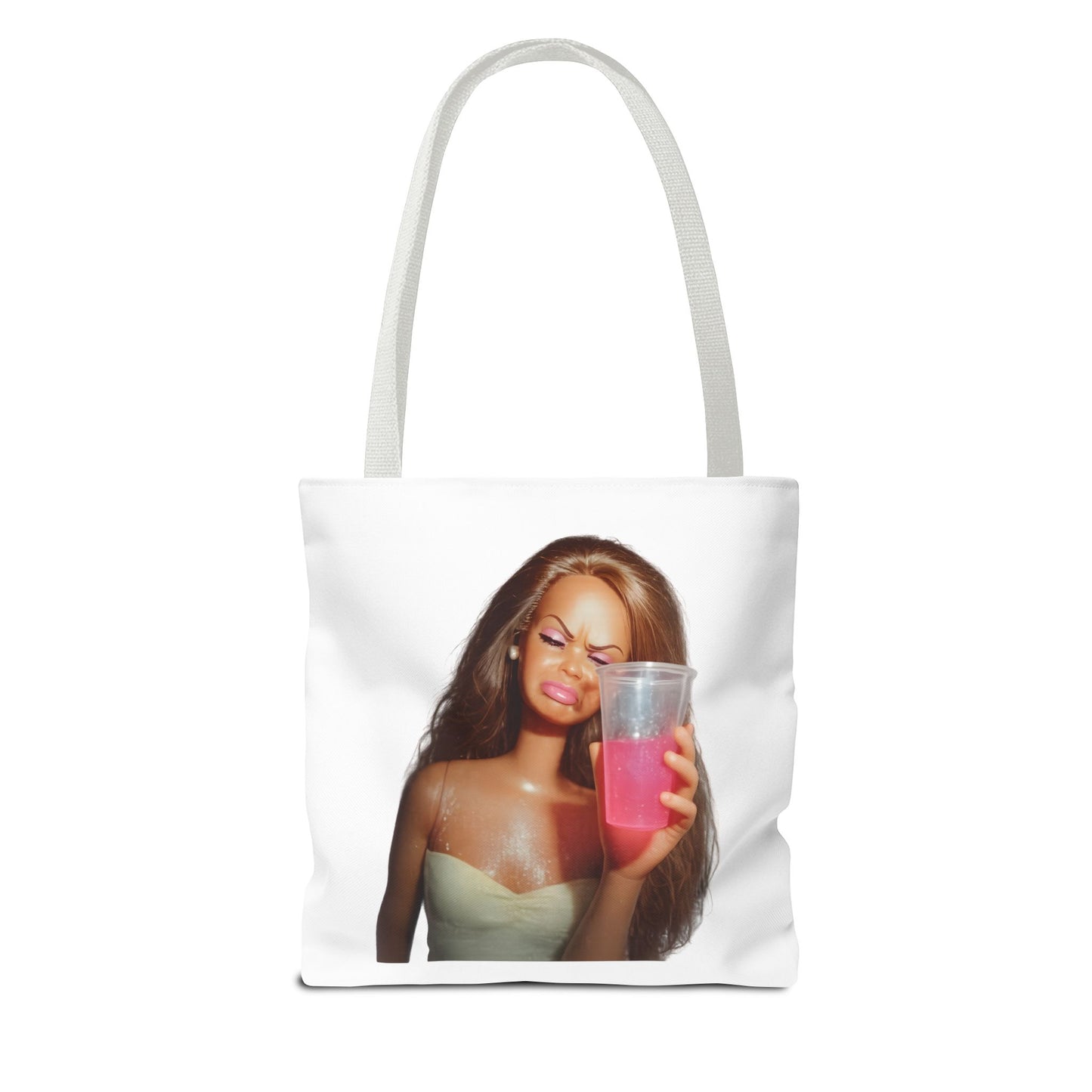 Doll Meme Barbicore Tote Bag – Lustige Puppe mit Pink Drink, Trendy Aesthetic Stoffbeutel für Fans