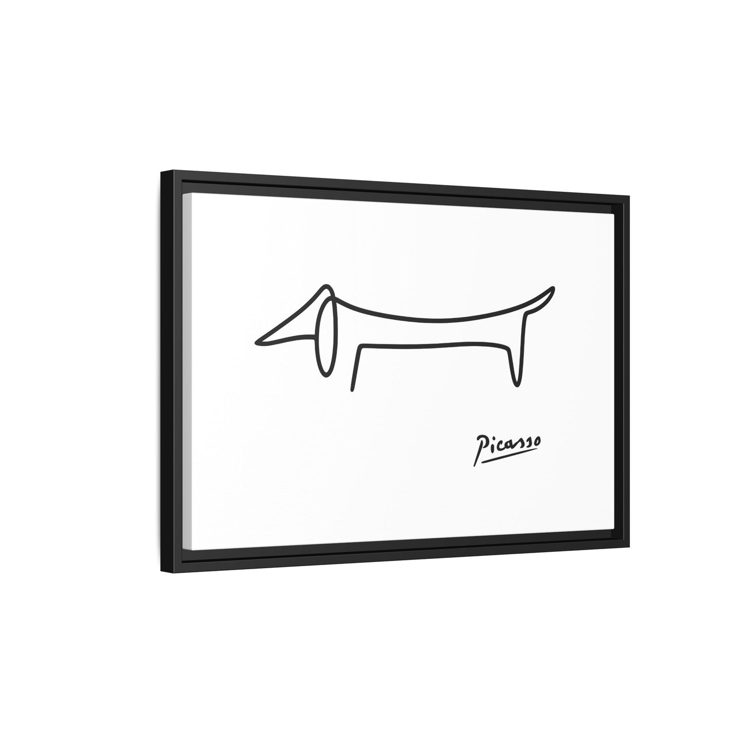 Picasso-Dackel Line-Art Leinwand | Minimalistisches Wandbild | Modernes Hunde-Kunstwerk