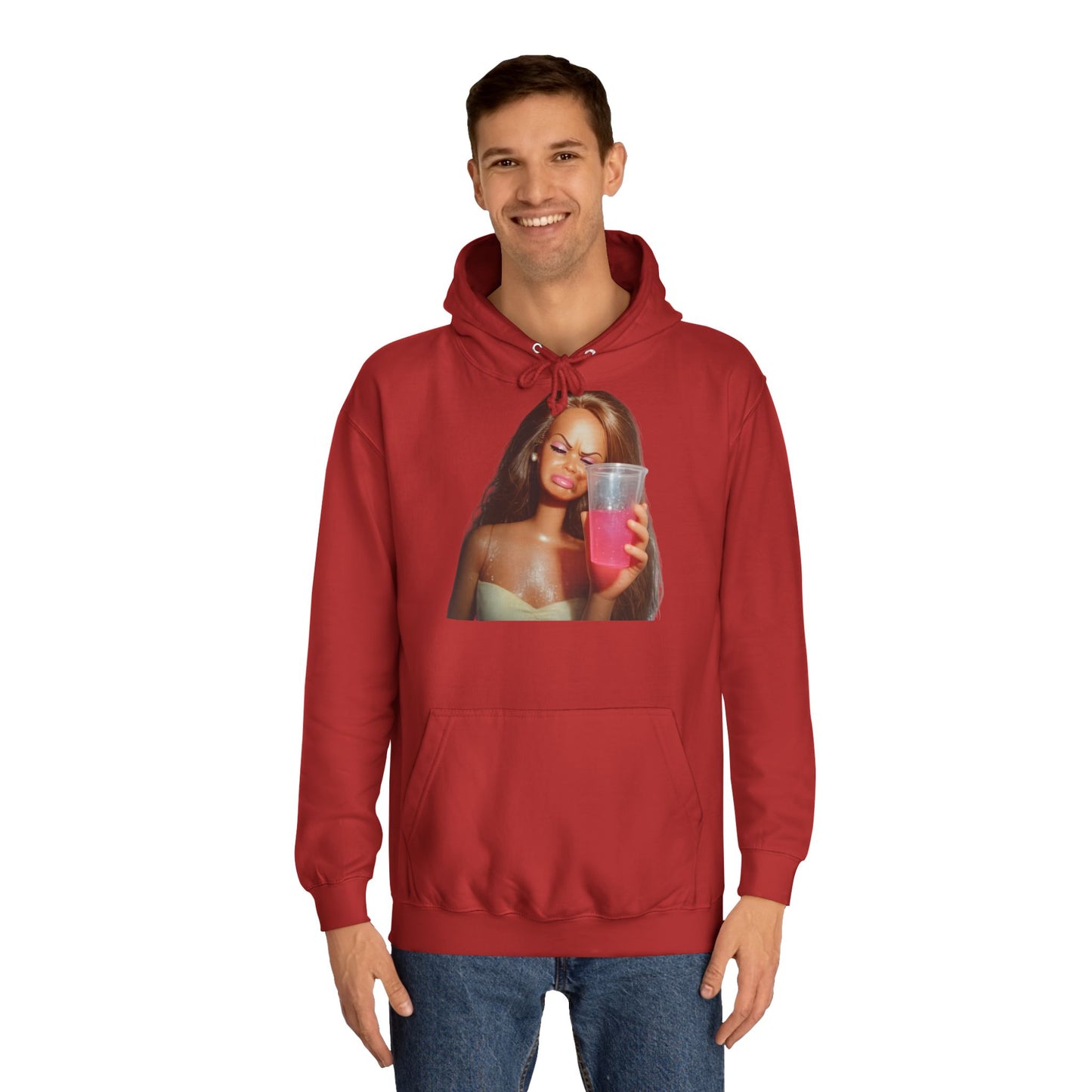 Doll Meme Barbicore Hoodie – Funny Sad Doll mit Pink Drink Kapuzenpullover für Meme-Fans & Pop-Culture-Liebhaber