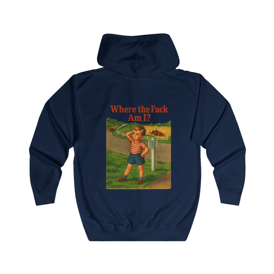 True Insights Where the F*ck Am I? Zip-Hoodie – Vintage-Motiv mit nostalgischem Lost-Boy