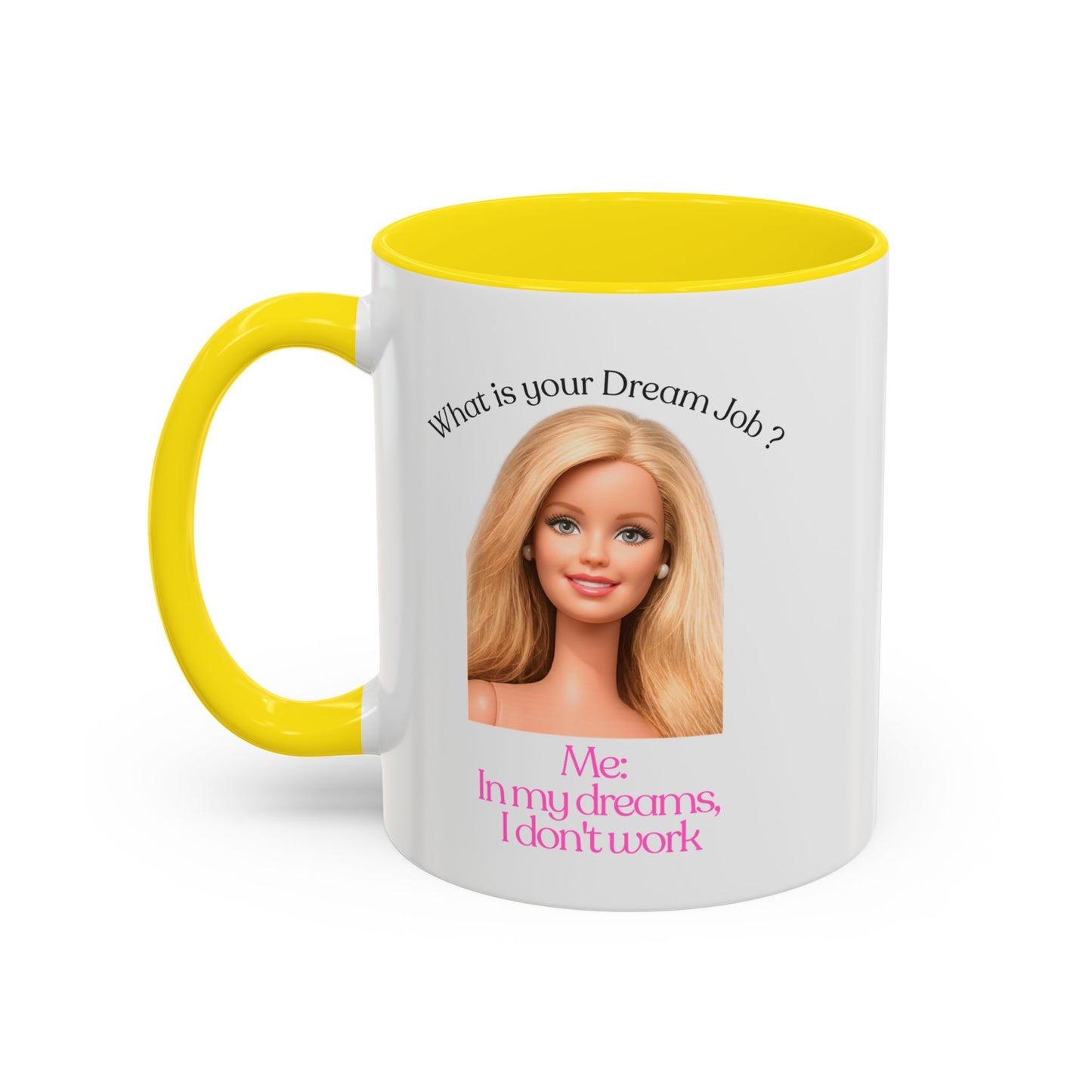 Lustige Tasse "In my dreams I don't work" - Witziger Spruch Kaffeebecher als Geschenk für faule Tage & Arbeitsmuffel