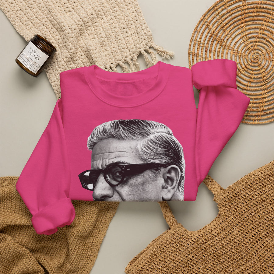 True Insights Sweatshirt Aristoteles Onassis Schwarz-Weiß Druck, moderner Vintage Legenden Pullover Streetstyle