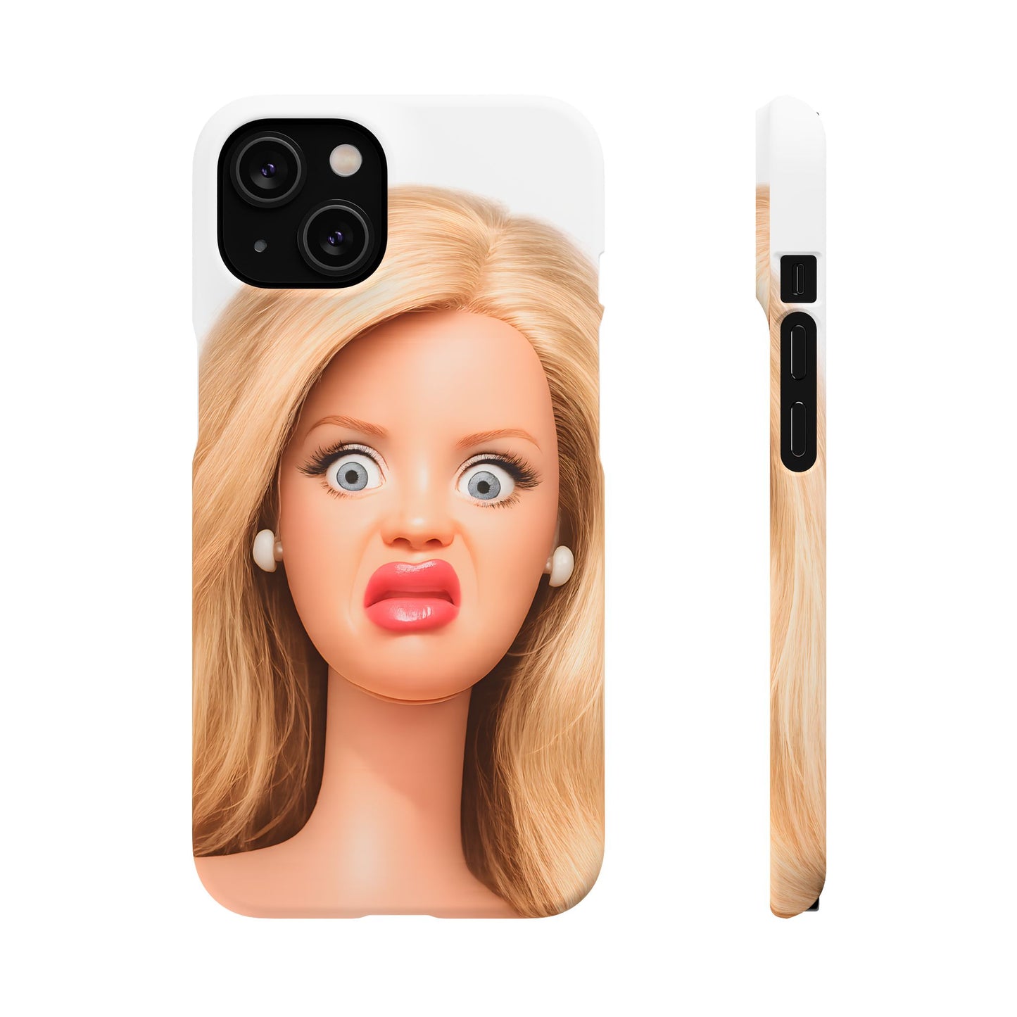 Lustige Handyhülle mit schockiertem Puppen-Gesicht – Meme Handy Case für Humor-Fans & witzige Geschenkidee
