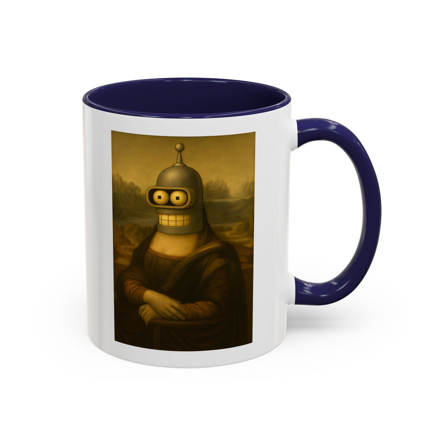 True Insights Tasse Bender Mona Lisa lustige Parodie Sci-Fi Motiv in Navyblau