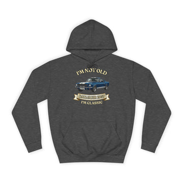 Geschenk zum 70. Geburtstag – Hoodie Jahrgang 1957 Muscle Car – Charcoal – Vorderseite