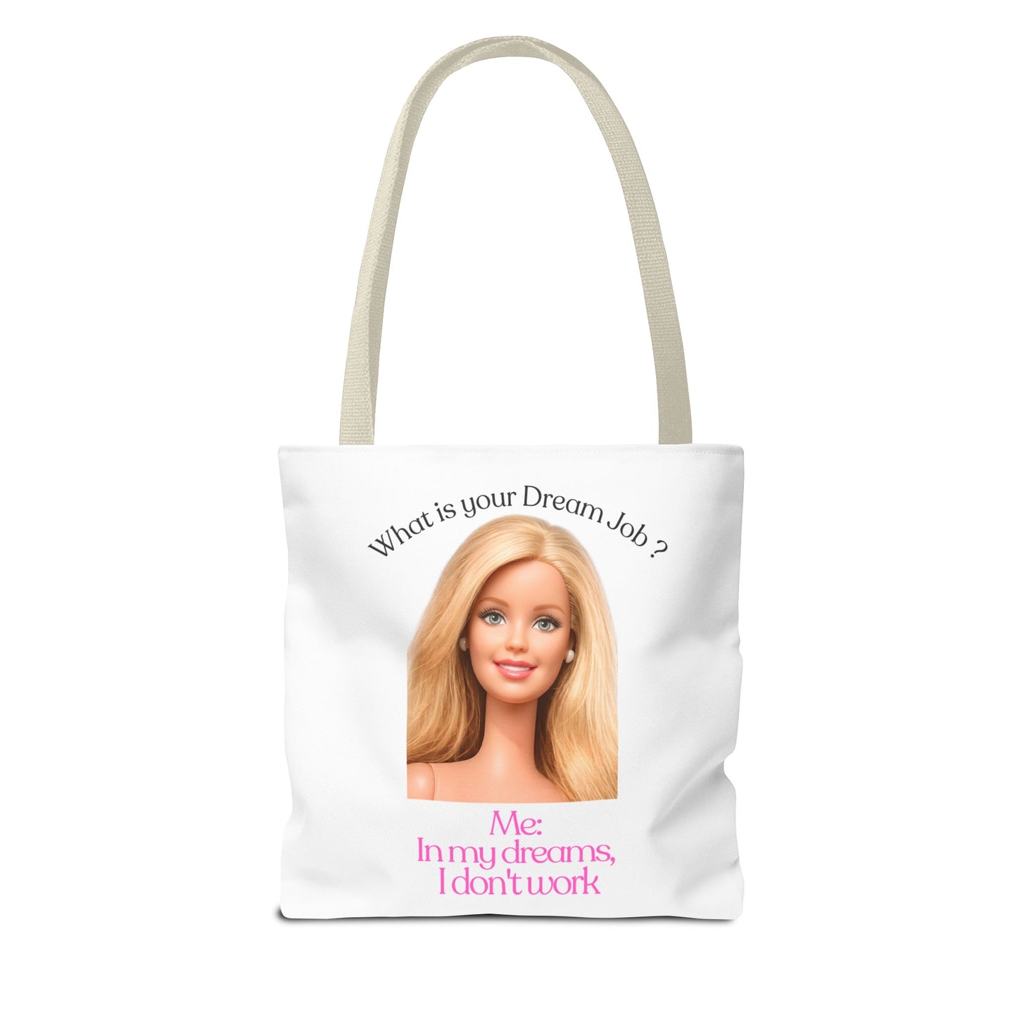 Lustige Tote Bag 'In my dreams I don't work' – Witziger Spruch Anti-Arbeit Stoffbeutel Geschenk für Faulenzer & Tagträumer